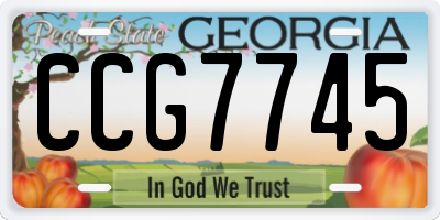 GA license plate CCG7745
