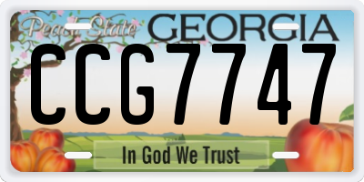 GA license plate CCG7747