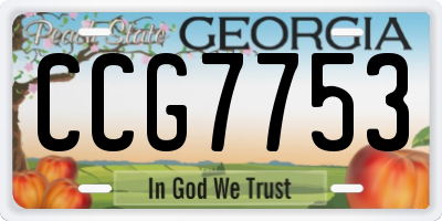 GA license plate CCG7753