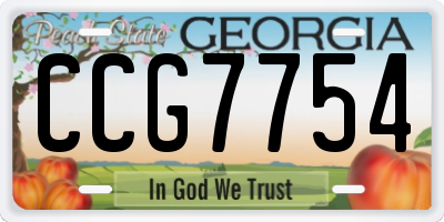 GA license plate CCG7754