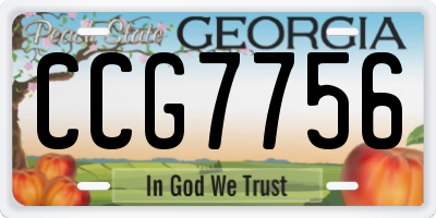 GA license plate CCG7756