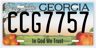 GA license plate CCG7757