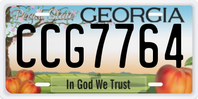GA license plate CCG7764