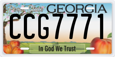 GA license plate CCG7771