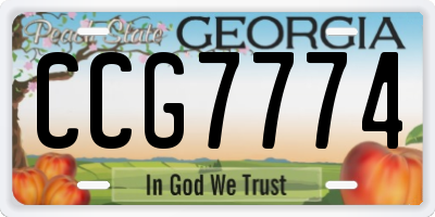 GA license plate CCG7774