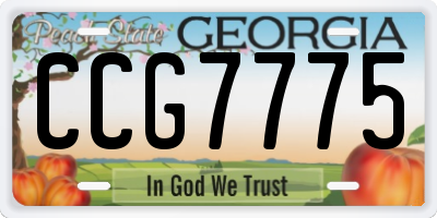 GA license plate CCG7775