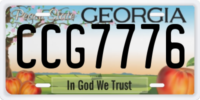 GA license plate CCG7776