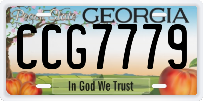 GA license plate CCG7779