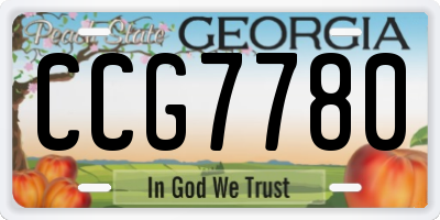 GA license plate CCG7780