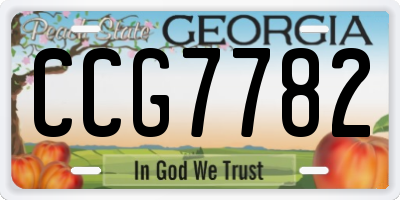 GA license plate CCG7782
