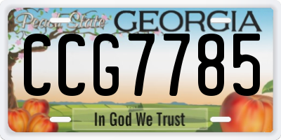GA license plate CCG7785