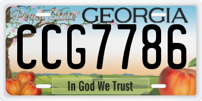 GA license plate CCG7786