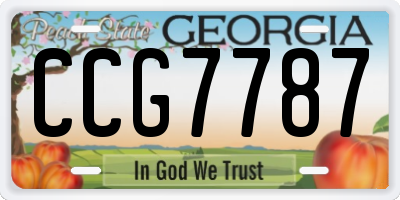 GA license plate CCG7787