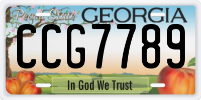 GA license plate CCG7789