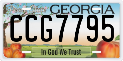 GA license plate CCG7795
