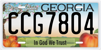 GA license plate CCG7804