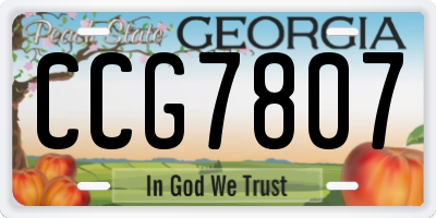 GA license plate CCG7807