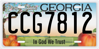 GA license plate CCG7812