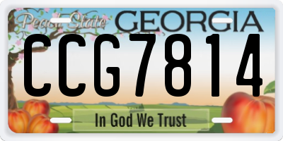 GA license plate CCG7814