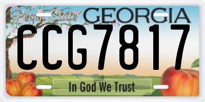 GA license plate CCG7817