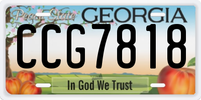 GA license plate CCG7818