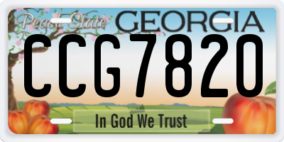 GA license plate CCG7820