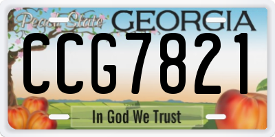 GA license plate CCG7821