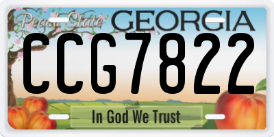 GA license plate CCG7822