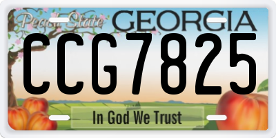 GA license plate CCG7825