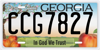 GA license plate CCG7827