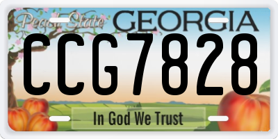 GA license plate CCG7828