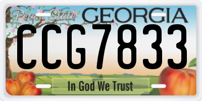 GA license plate CCG7833