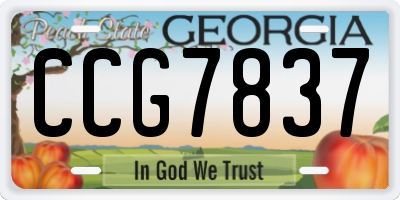 GA license plate CCG7837