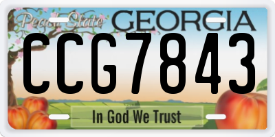 GA license plate CCG7843