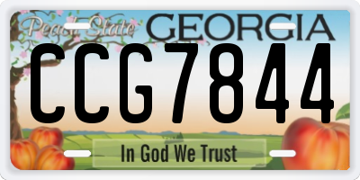 GA license plate CCG7844