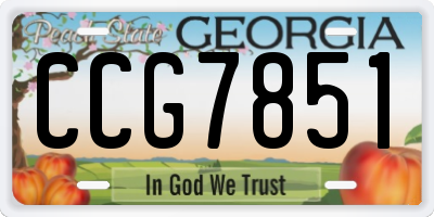 GA license plate CCG7851