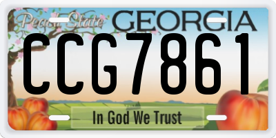 GA license plate CCG7861