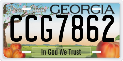 GA license plate CCG7862