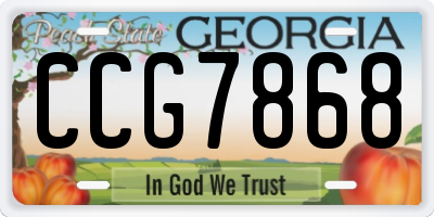 GA license plate CCG7868