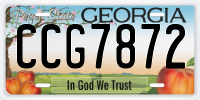 GA license plate CCG7872