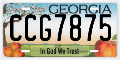 GA license plate CCG7875