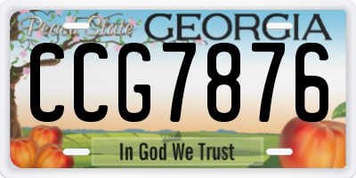GA license plate CCG7876