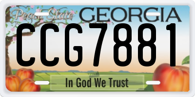GA license plate CCG7881