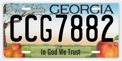 GA license plate CCG7882