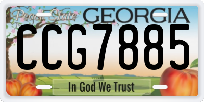 GA license plate CCG7885