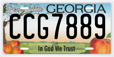 GA license plate CCG7889