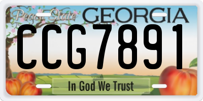 GA license plate CCG7891