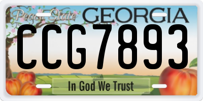 GA license plate CCG7893
