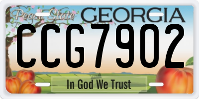 GA license plate CCG7902