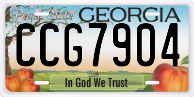 GA license plate CCG7904
